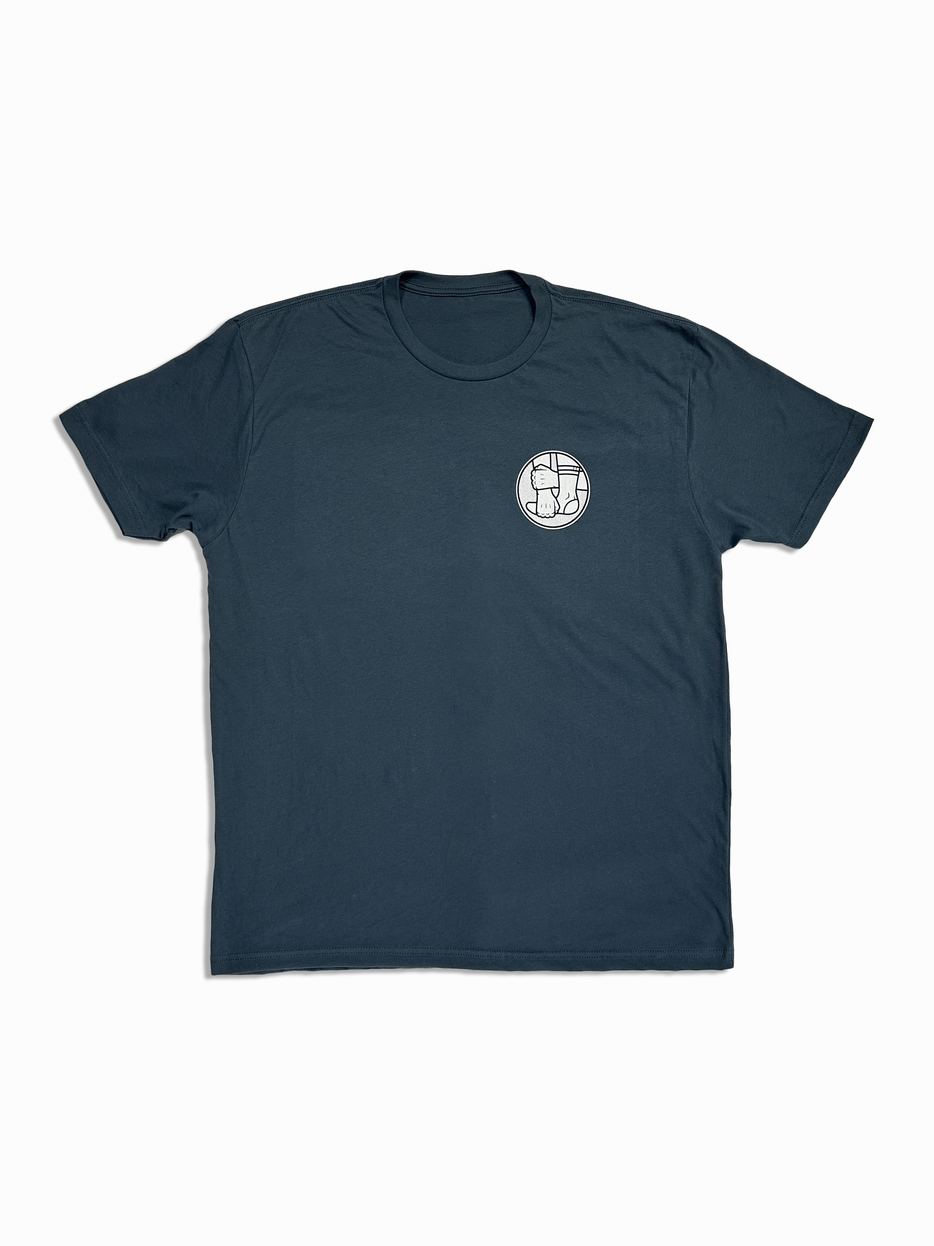 Indigo Stripped Logo Tee