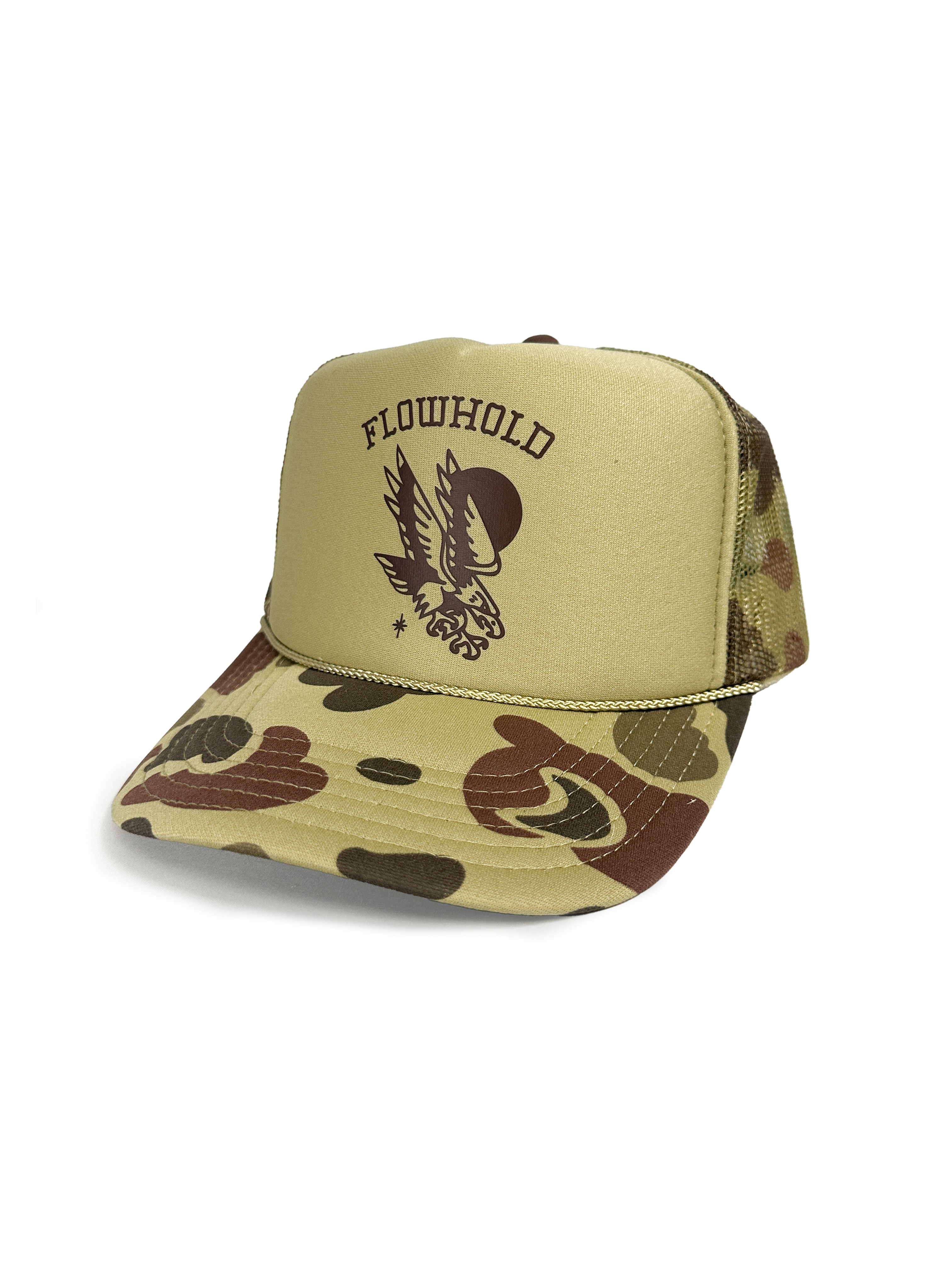 Eagle High Cap Mesh Snapback (80s Camo)
