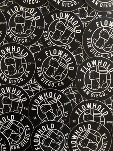 Flowhold Round Sticker (Black 3")