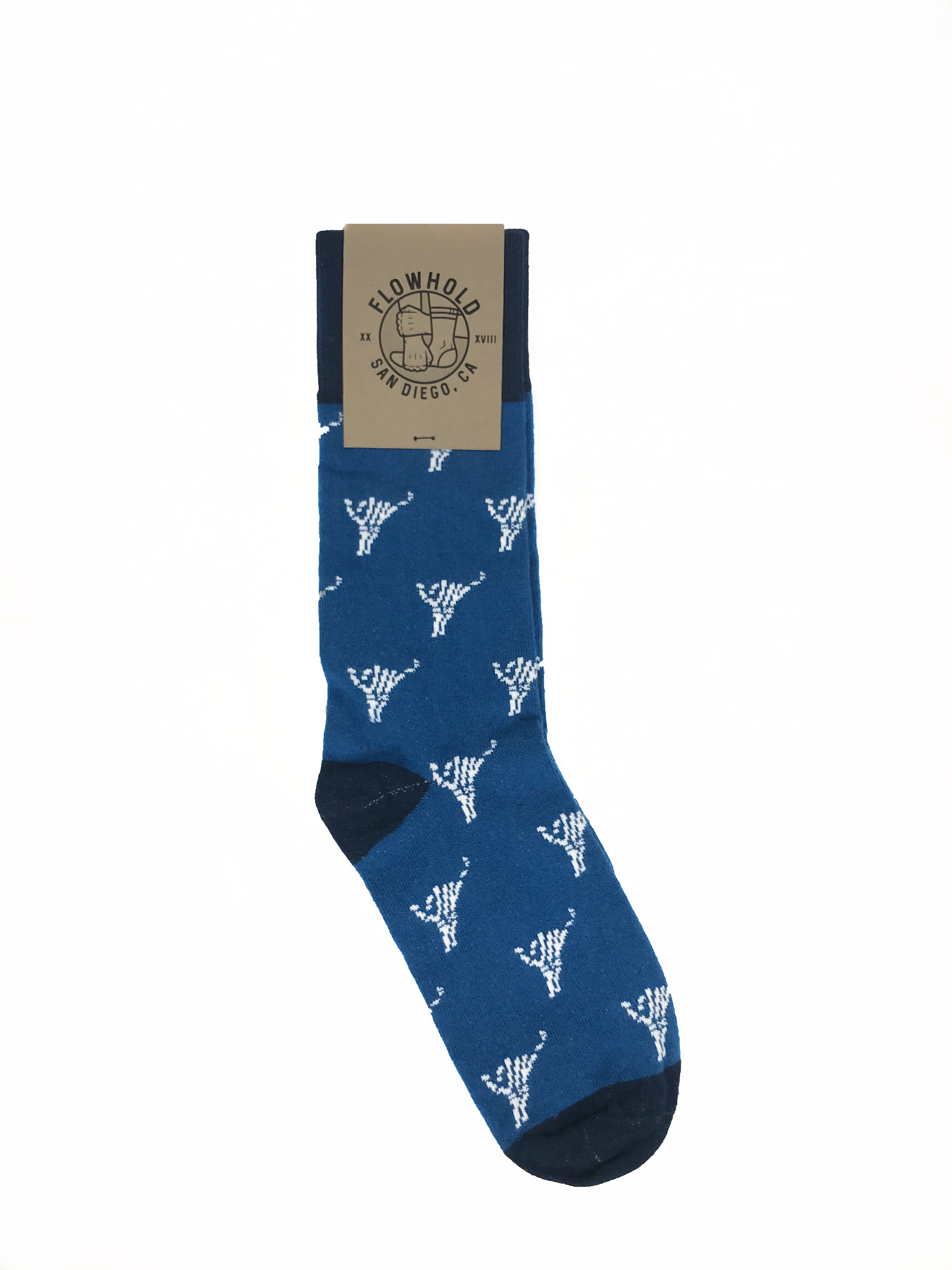 Shaka Bones Crew Sock (Blue)
